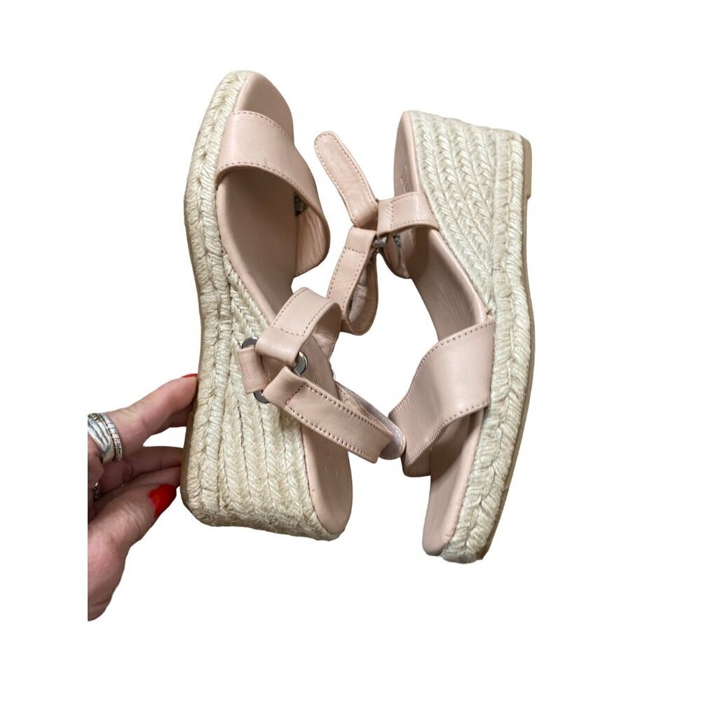 JUTELIA WOMEN'S BLUSH LEATHER WEDGE OPEN TOE SANDAL SZ 39/8.5 NWOT - Picture 10 of 10